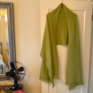 Elegant Green Cashmere Wrap or Home Decor